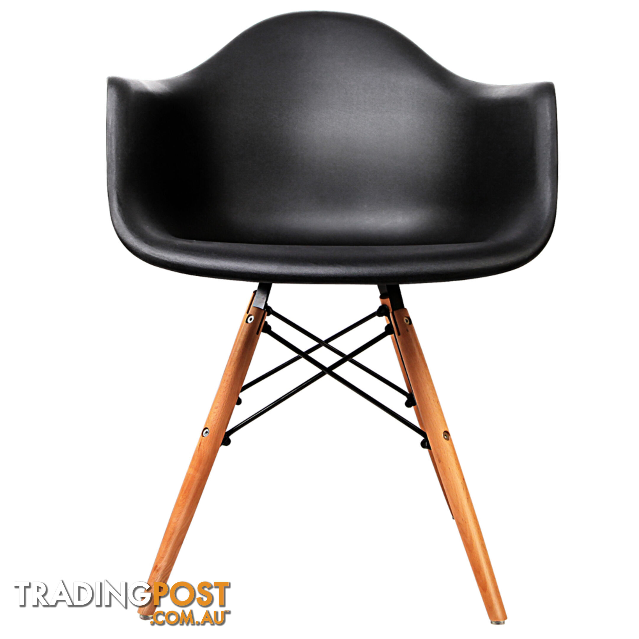 Set of 2 Replica Eames Cafe Chairs Beech Black