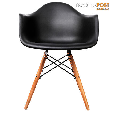 Set of 2 Replica Eames Cafe Chairs Beech Black