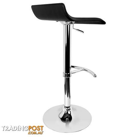 Set of 2 PVC Leather Kitchen Bar Stool Black