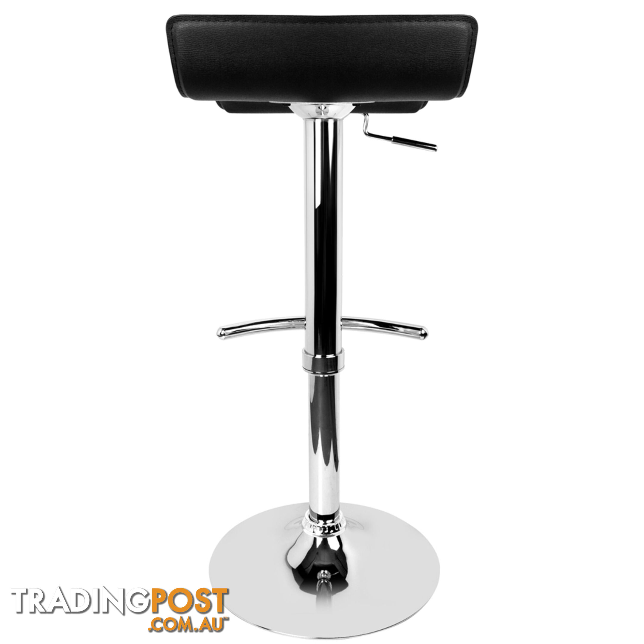 Set of 2 PVC Leather Kitchen Bar Stool Black