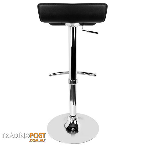 Set of 2 PVC Leather Kitchen Bar Stool Black