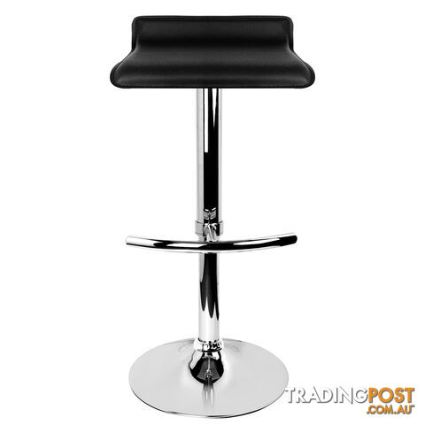 Set of 2 PVC Leather Kitchen Bar Stool Black