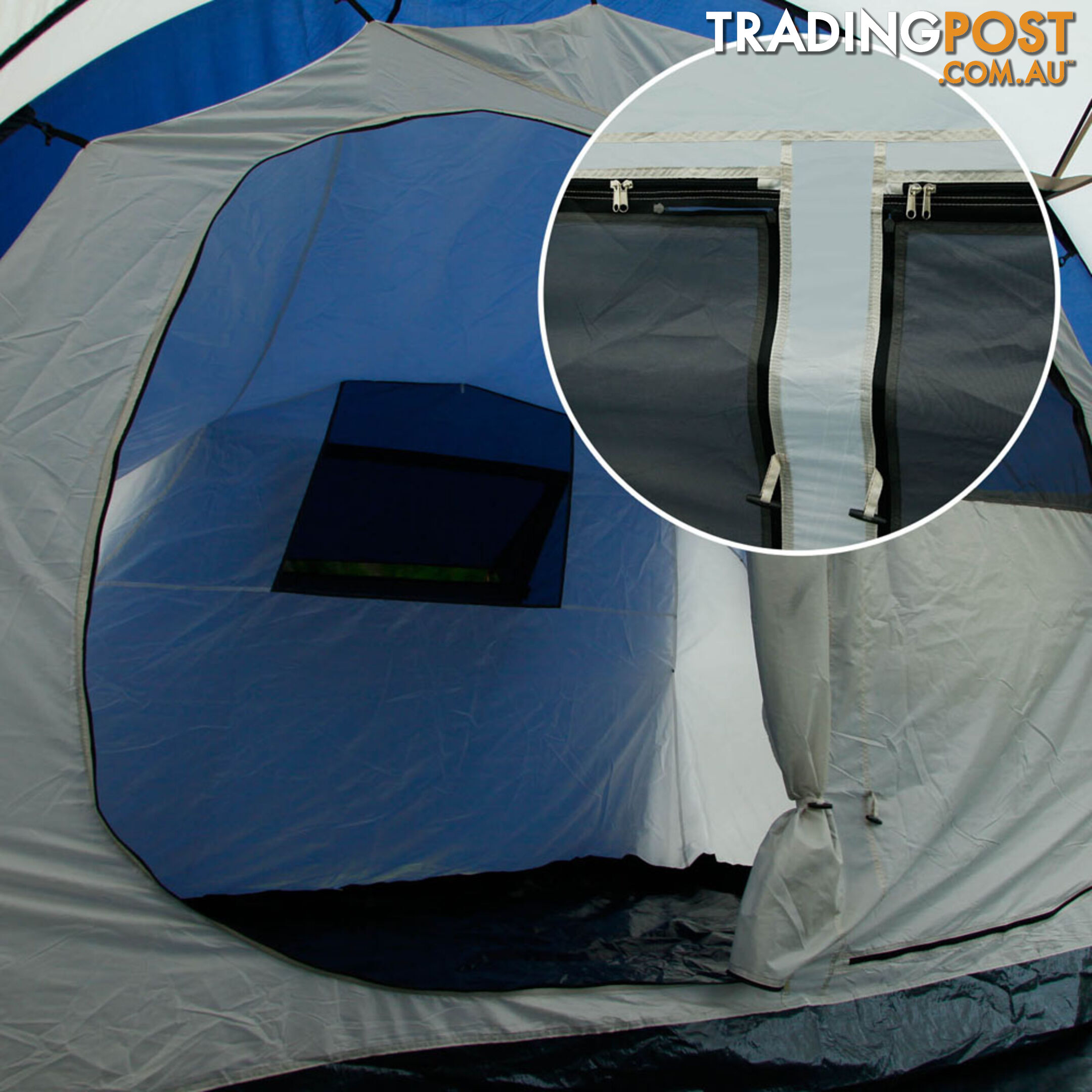 12 Person Family Camping Tent Navy Grey