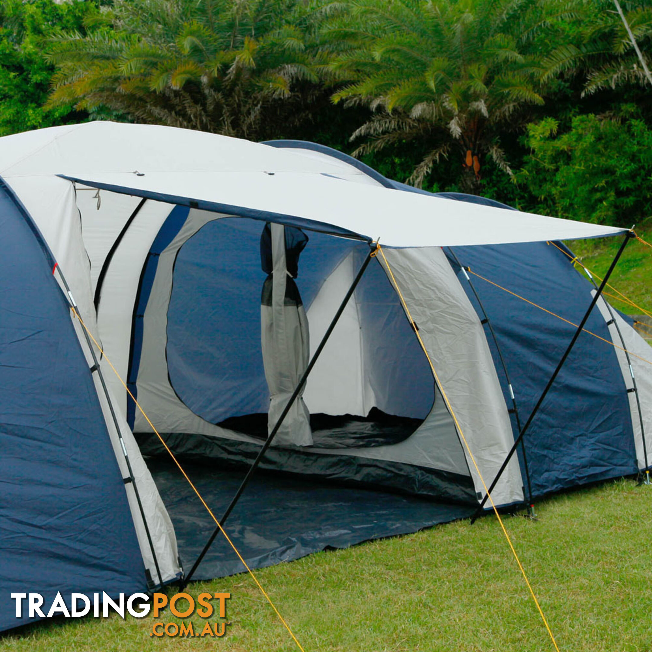 12 Person Family Camping Tent Navy Grey