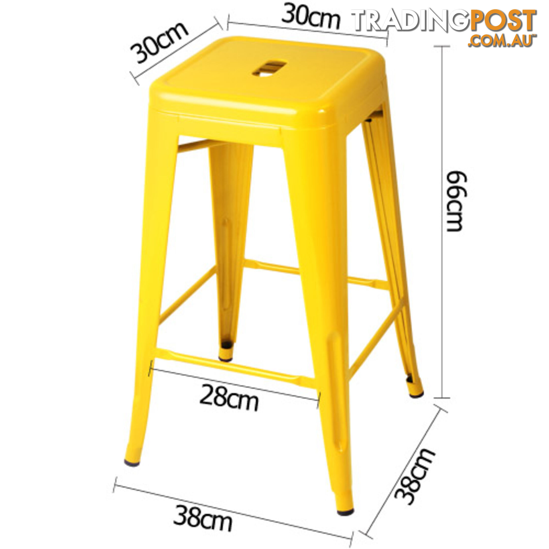 Set of 4 Replica Tolix Kitchen Bar Stool 66cm Yellow