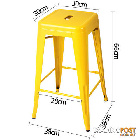 Set of 4 Replica Tolix Kitchen Bar Stool 66cm Yellow