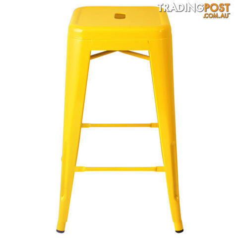 Set of 4 Replica Tolix Kitchen Bar Stool 66cm Yellow