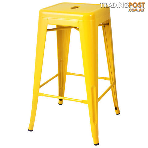 Set of 4 Replica Tolix Kitchen Bar Stool 66cm Yellow