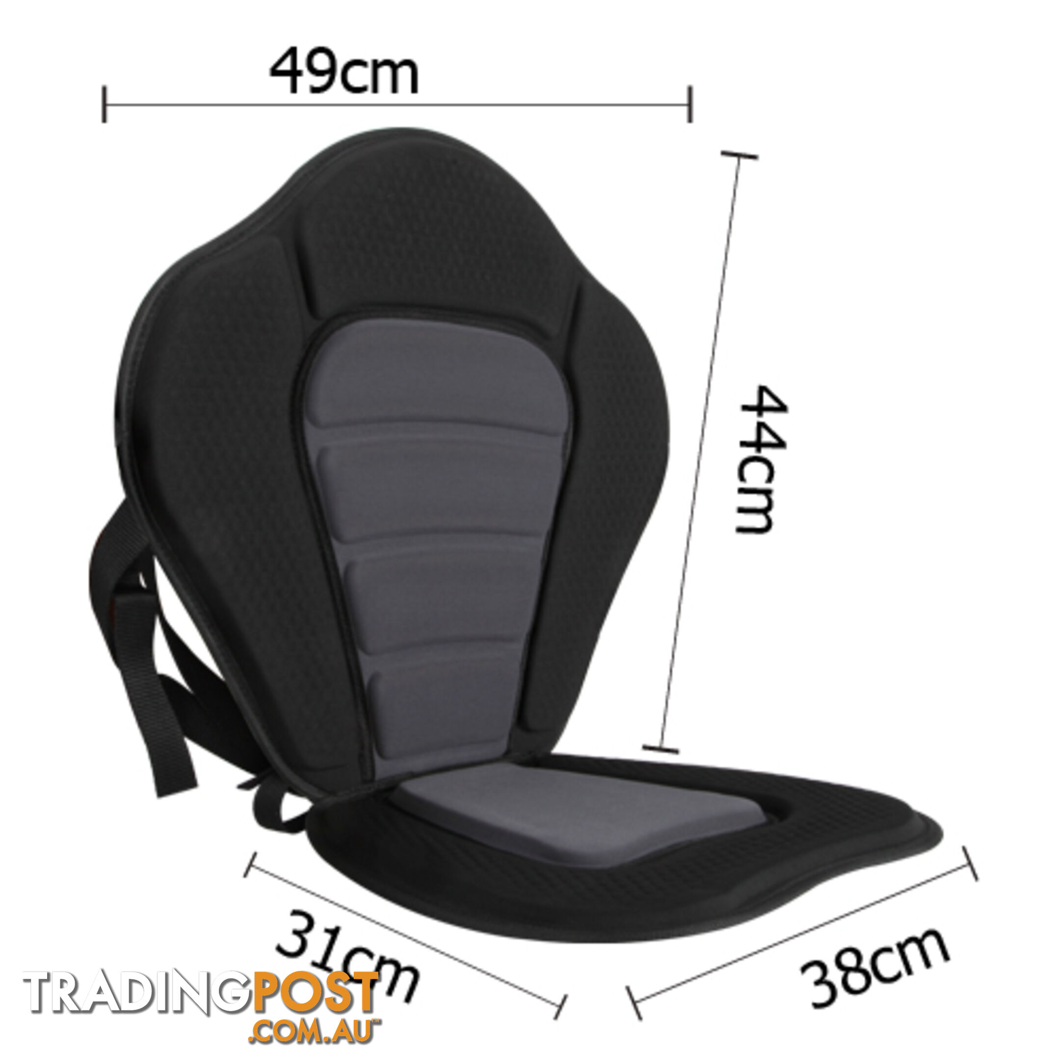 Adjustable Kayak Pedded Seat w/ Bag Grey Black