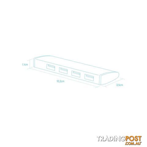 Simplecom CH309 Ultra Slim Aluminium USB 3.0 External 4 Port Hub for PC Mac Laptop Silver - photo 2 of 4