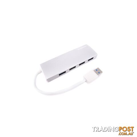 Simplecom CH309 Ultra Slim Aluminium USB 3.0 External 4 Port Hub for PC Mac Laptop Silver