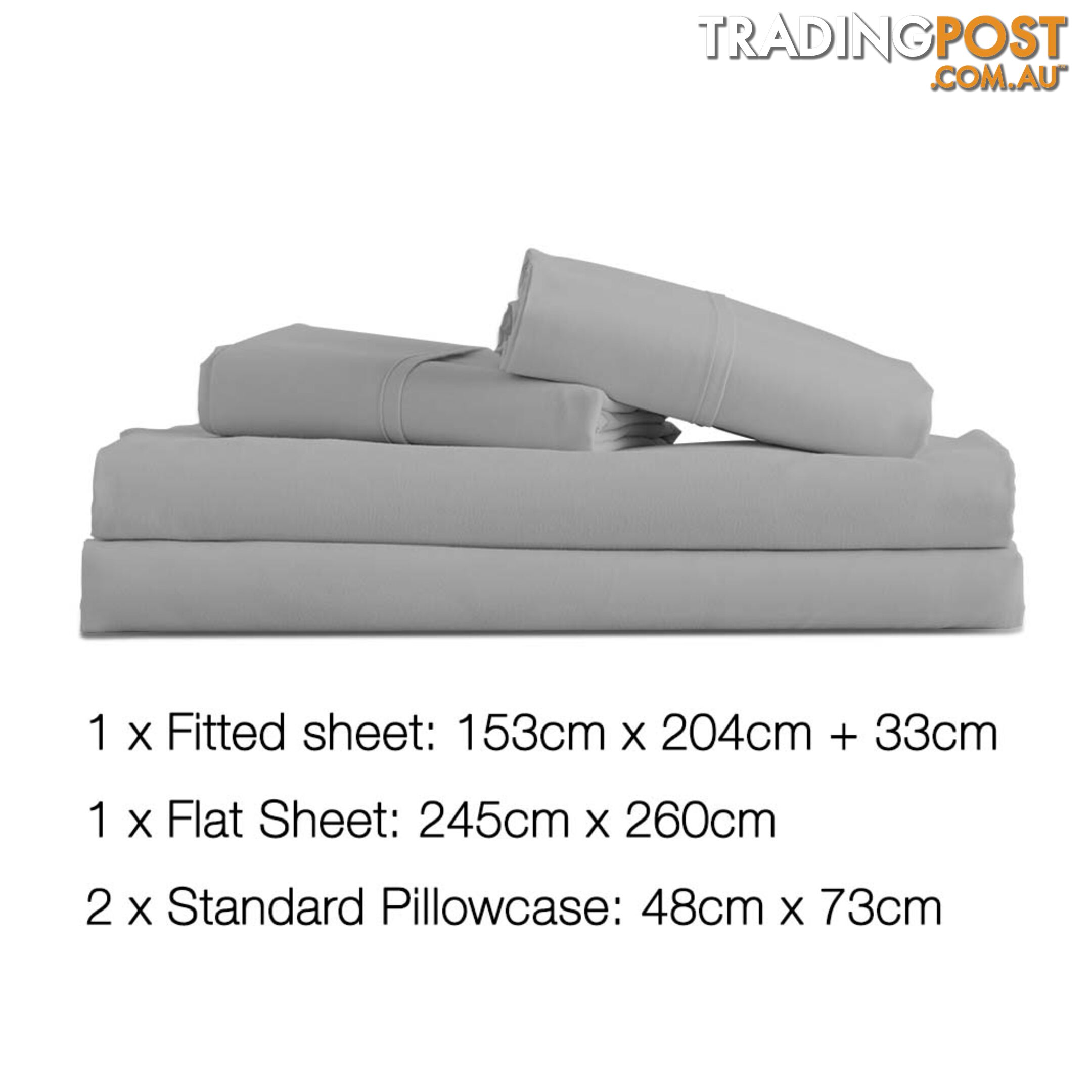 4 Piece Microfibre Sheet Set Queen _  Grey