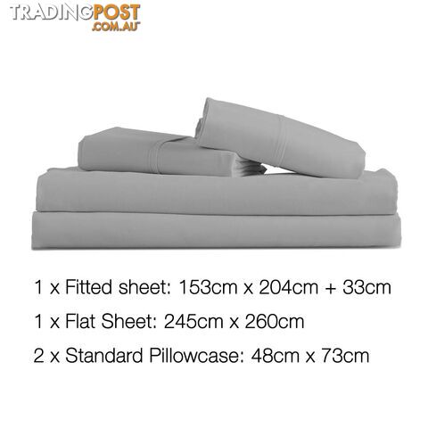 4 Piece Microfibre Sheet Set Queen _  Grey