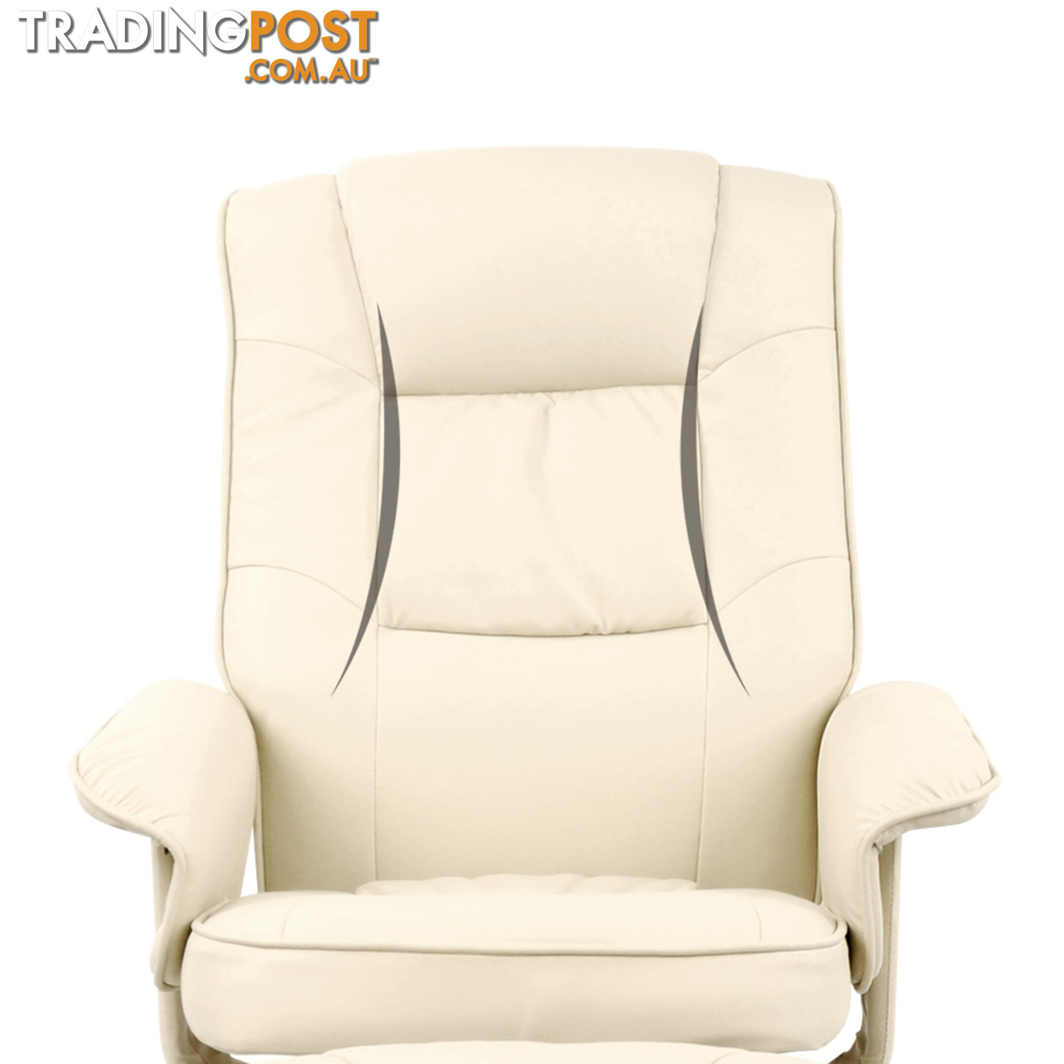 PU Leather Lounge Recliner Chair Ottoman Beige