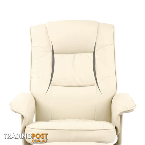 PU Leather Lounge Recliner Chair Ottoman Beige