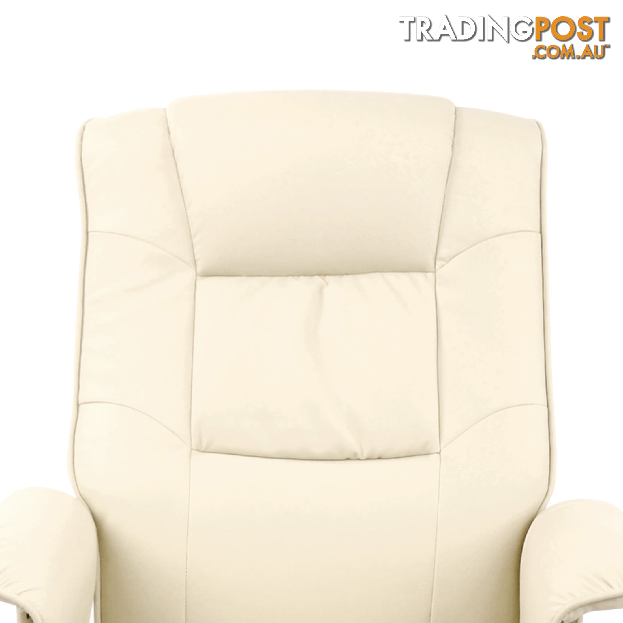 PU Leather Lounge Recliner Chair Ottoman Beige