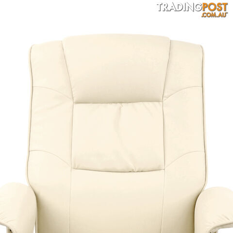 PU Leather Lounge Recliner Chair Ottoman Beige