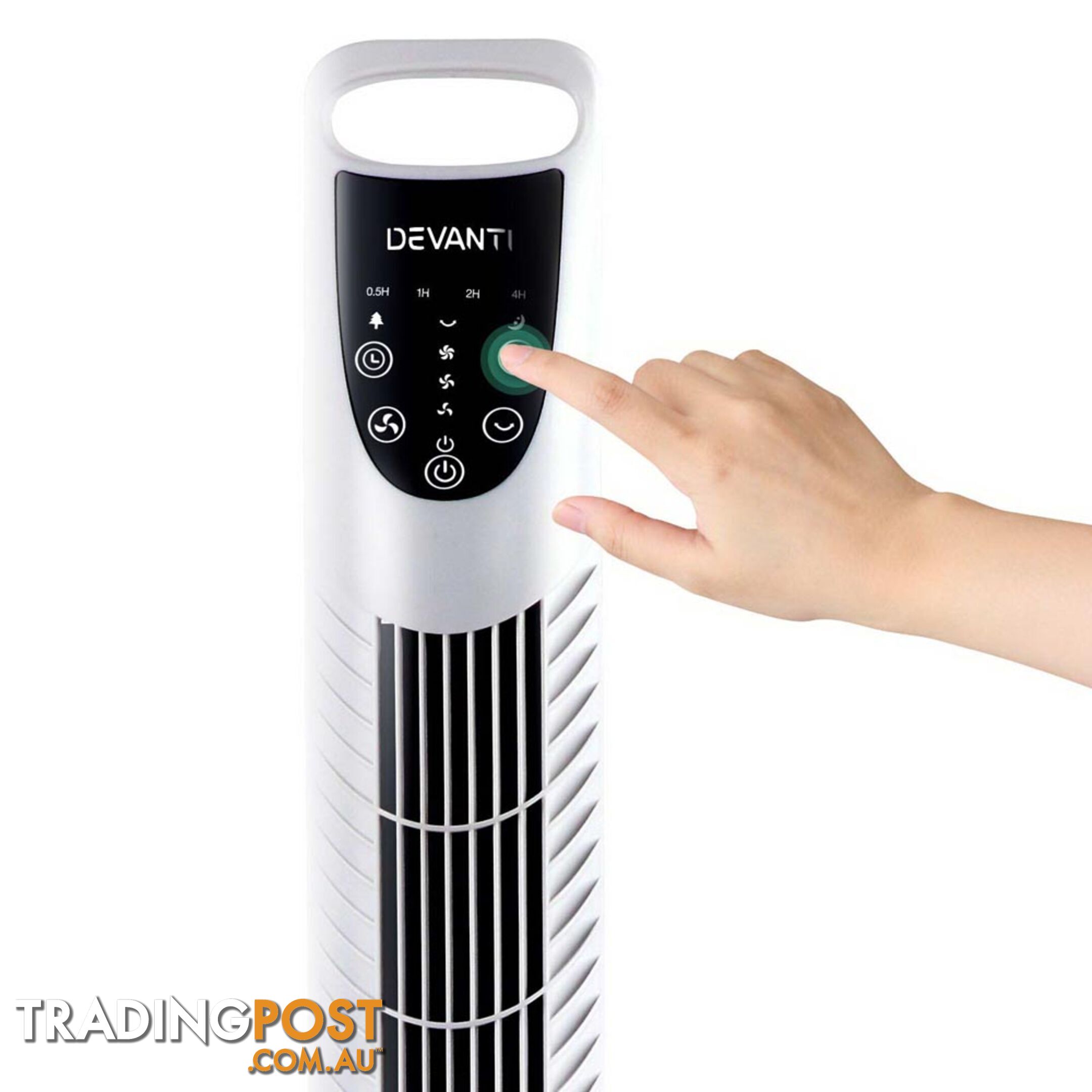 3 Speed Tower Fan  with Remote Control - White