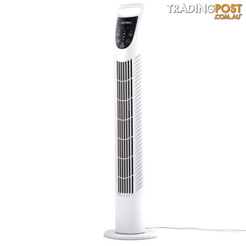 3 Speed Tower Fan  with Remote Control - White