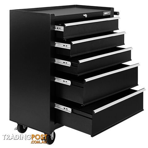 5 Drawers Roller Toolbox Cabinet  Black