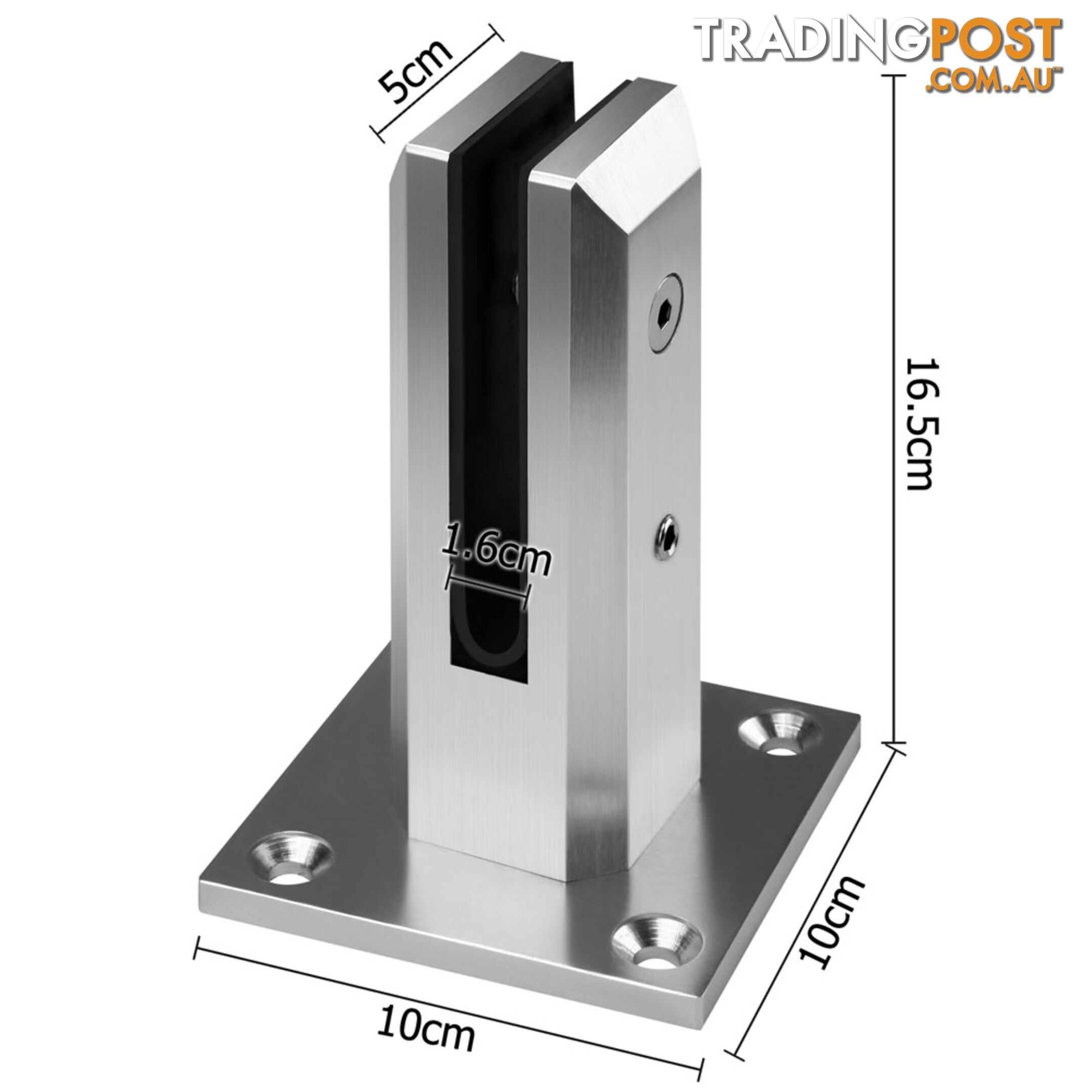 Frameless Glass Aluminium Mount Square