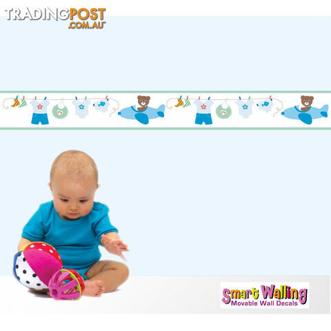 Boy's Blue Bears Wall Border Stickers - Totally Movable