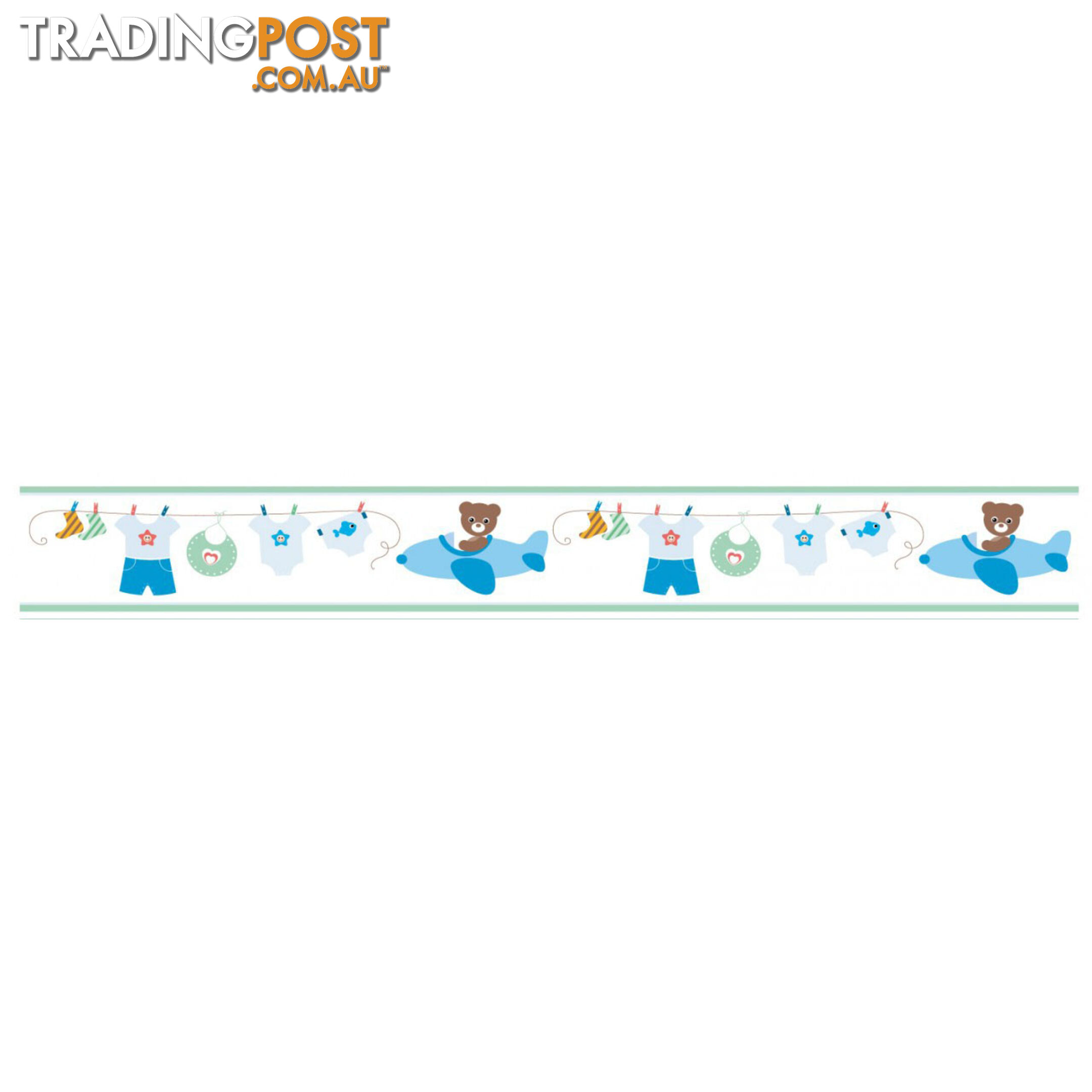 Boy's Blue Bears Wall Border Stickers - Totally Movable