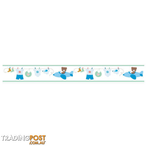 Boy's Blue Bears Wall Border Stickers - Totally Movable