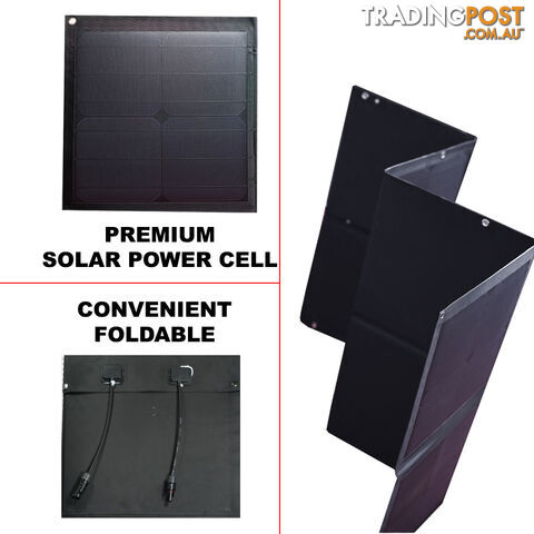 12V 120W Black Silicon Solar Panel Foldable Generator Power Mono Charging Kit - photo 4 of 5