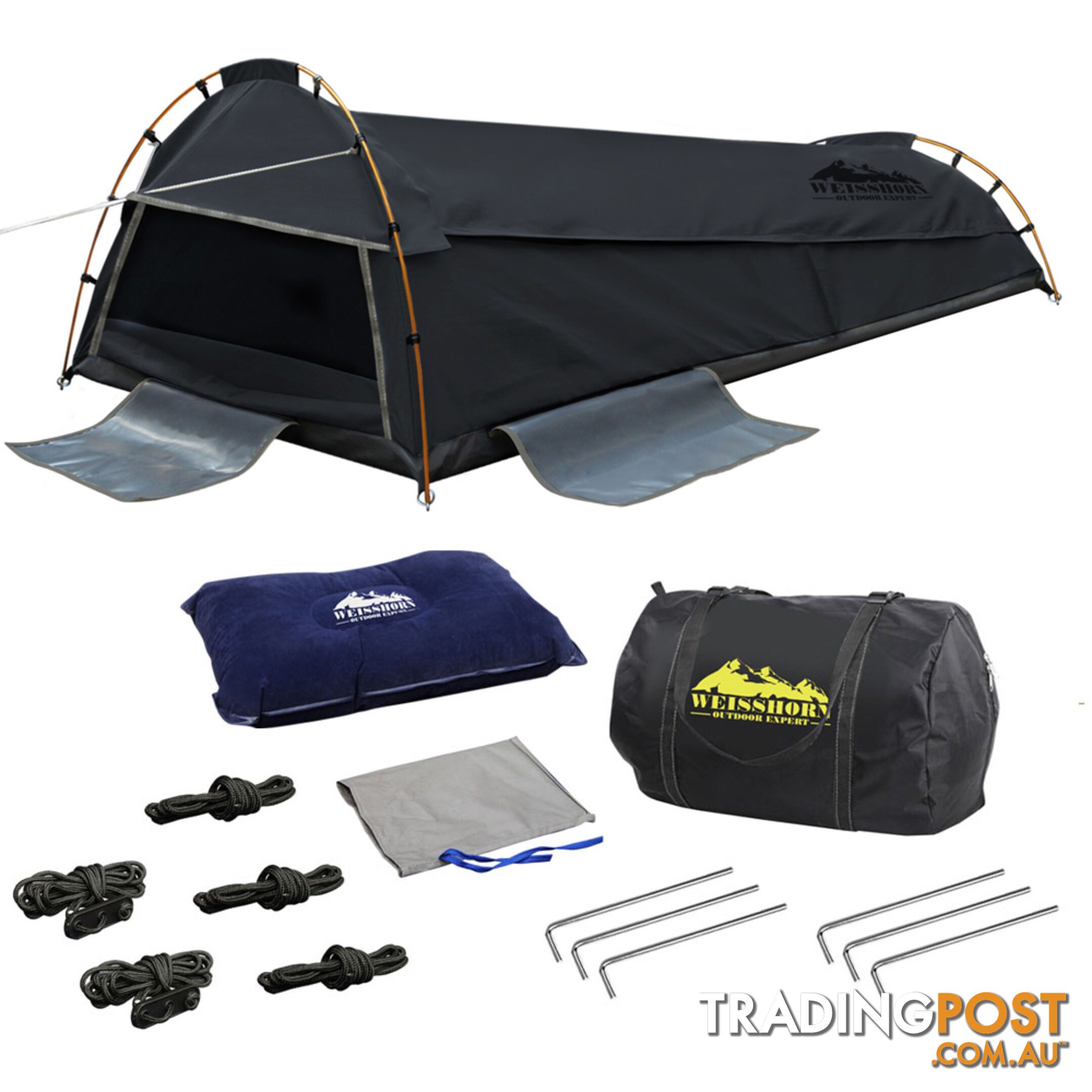 Deluxe King Single Swag Camping Swag Grey