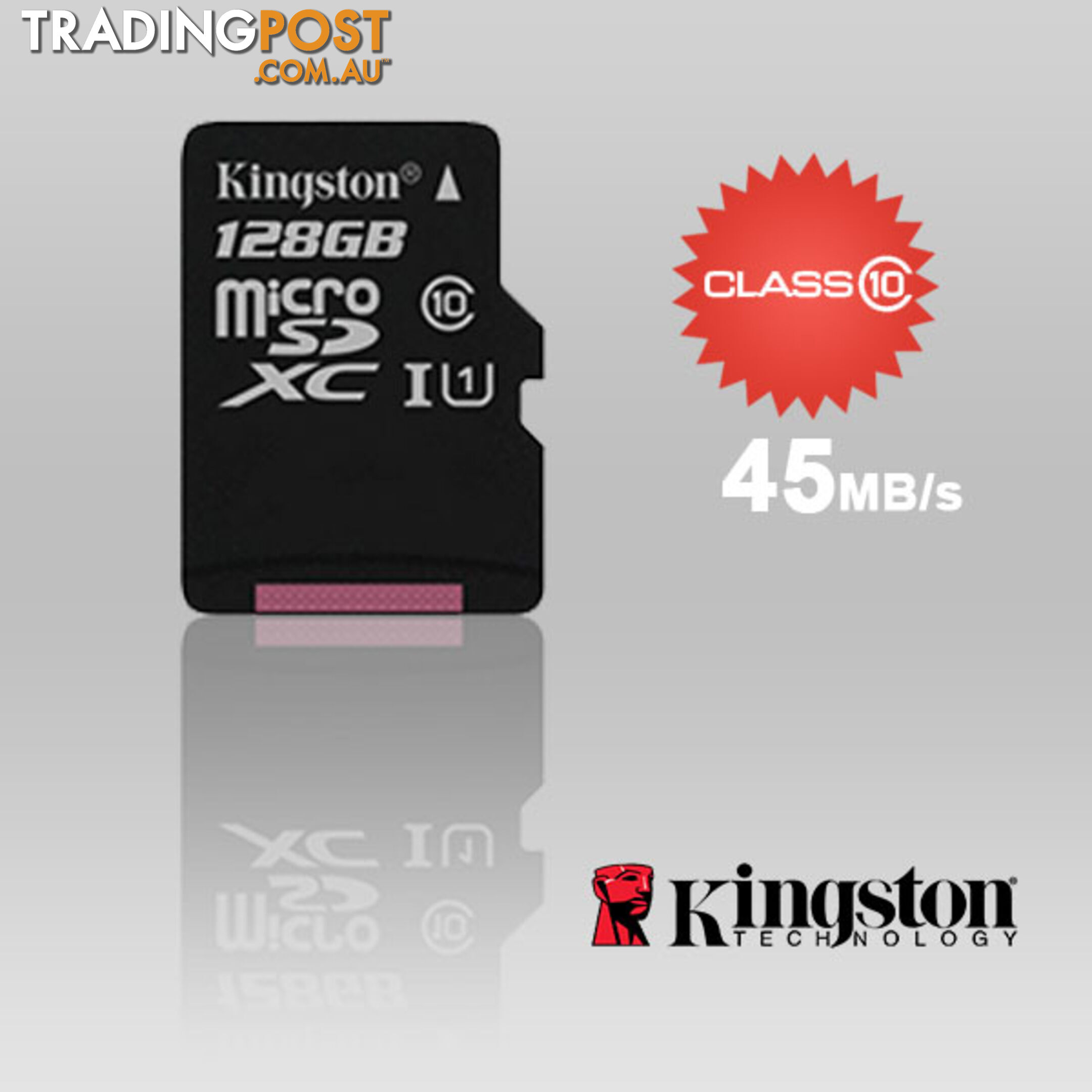 KINGSTON SDC10G2/128GBFR 128GB microSDXC Class 10 UHS-I upto 45MB/s with SD adaptor