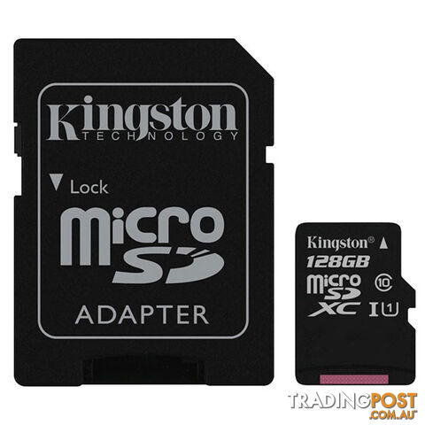 KINGSTON SDC10G2/128GBFR 128GB microSDXC Class 10 UHS-I upto 45MB/s with SD adaptor