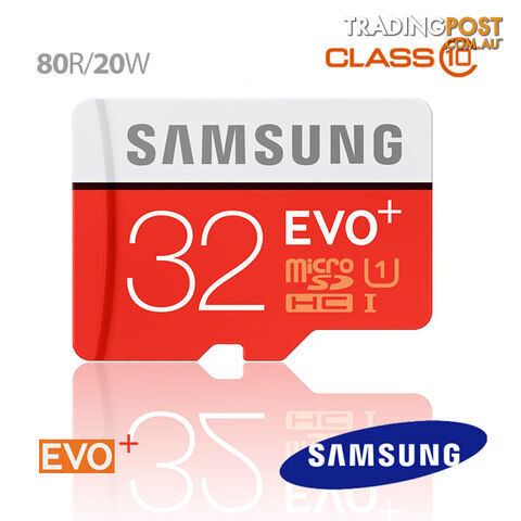 Samsung EVO PLUS 32GB Micro SD Memory Card 80R/20W MB-MC32D