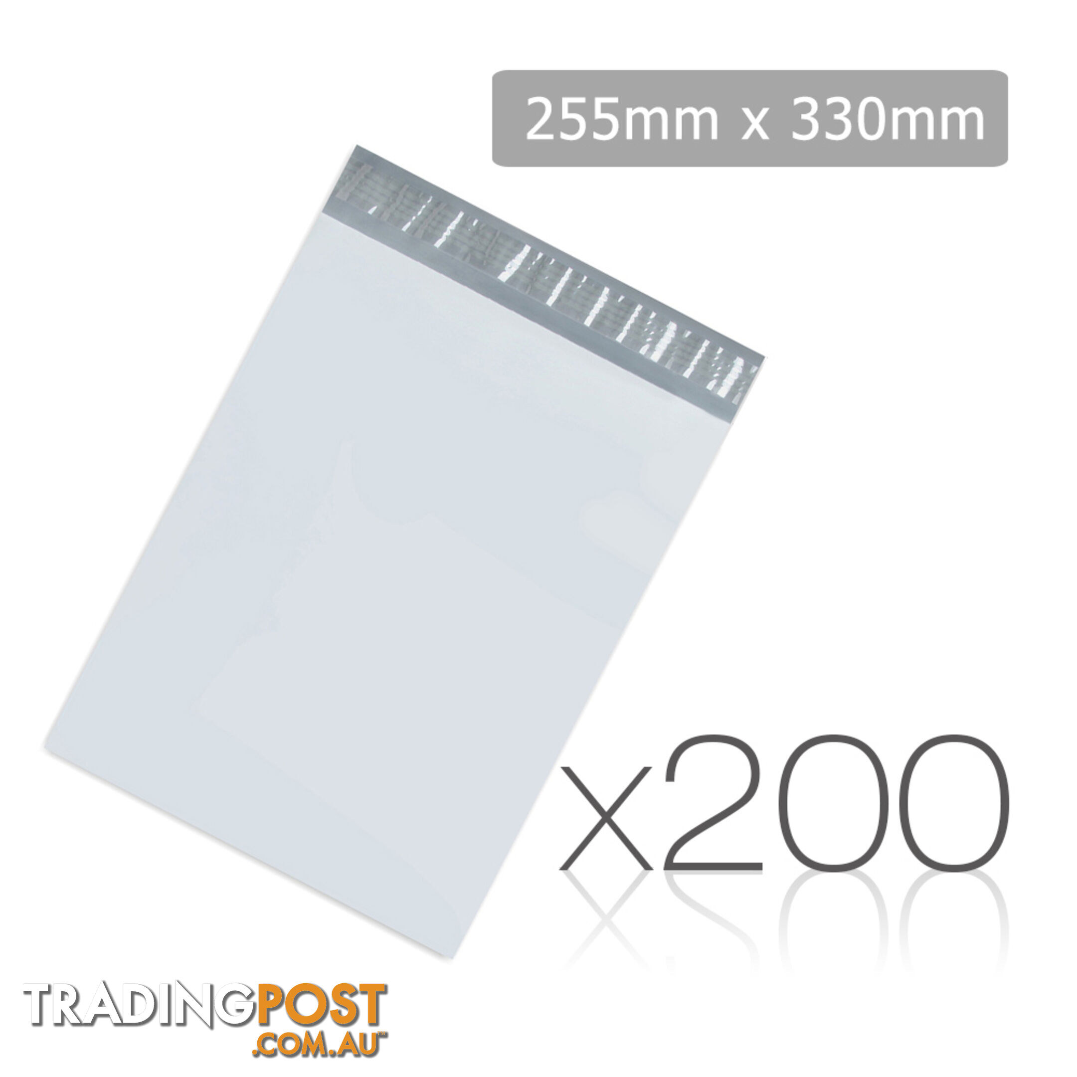 Set of 200 Poly Mailer Bags - 225 x 330mm