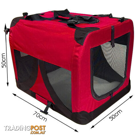 Large Portable Soft Pet Dog Crate Cage Kennel Red