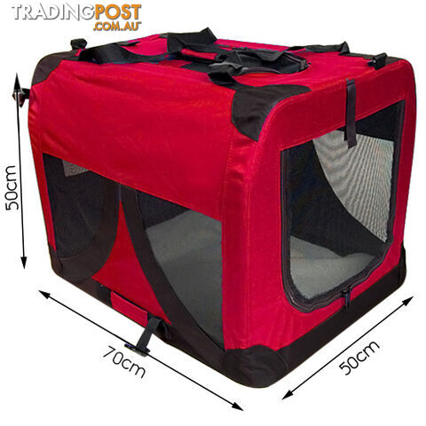 Large Portable Soft Pet Dog Crate Cage Kennel Red - photo 2 of 4