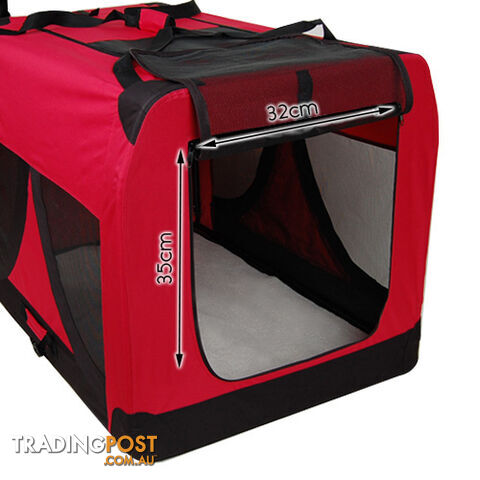 Large Portable Soft Pet Dog Crate Cage Kennel Red - photo 3 of 4