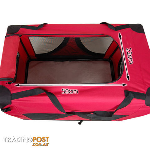 Large Portable Soft Pet Dog Crate Cage Kennel Red - photo 4 of 4