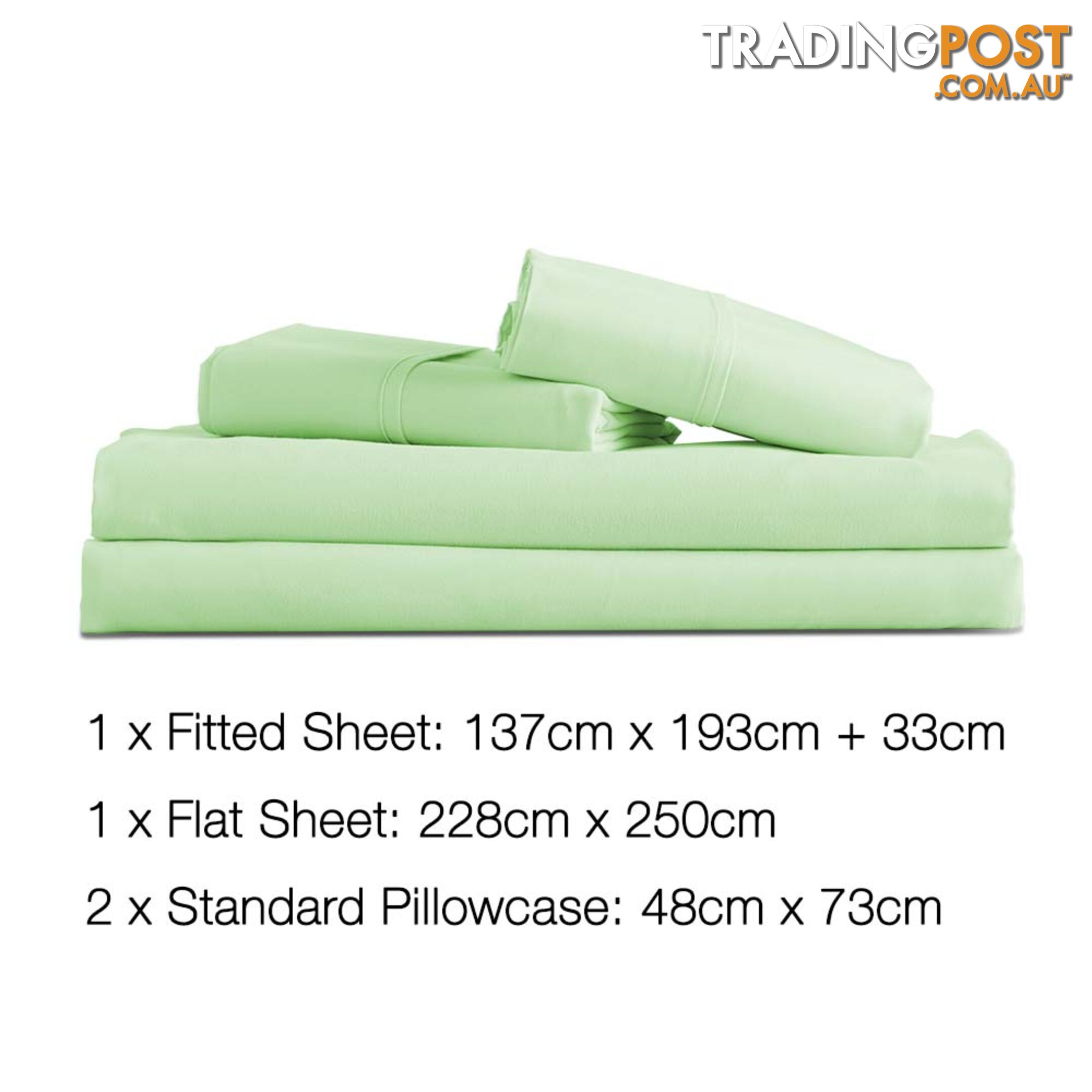 4 Piece Microfibre Sheet Set Double_ Green