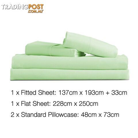 4 Piece Microfibre Sheet Set Double_ Green