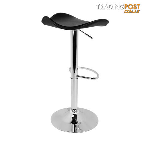 Set of 2 PVC Leather Kitchen Bar Stool Black