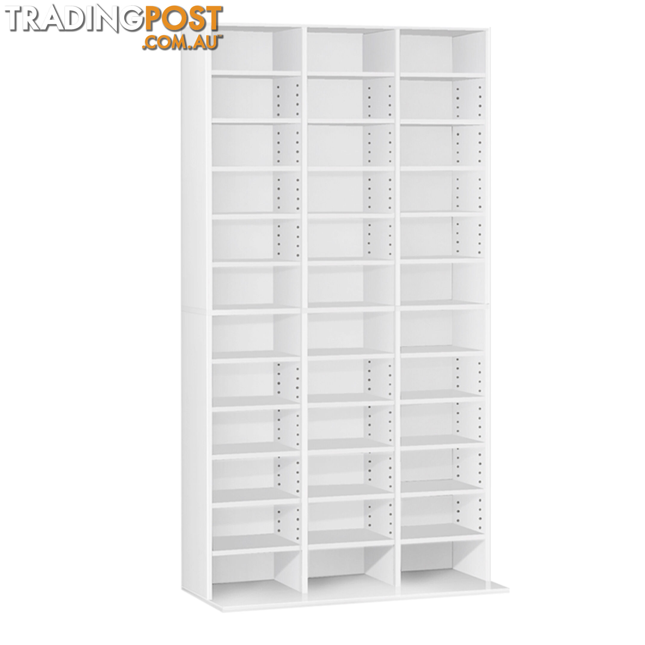 Adjustable CD DVD Book Storage Shelf White