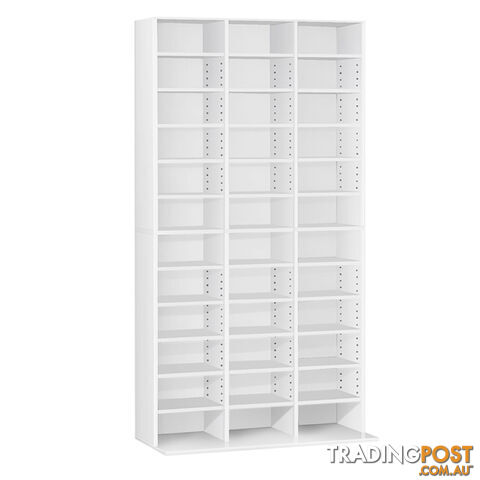 Adjustable CD DVD Book Storage Shelf White
