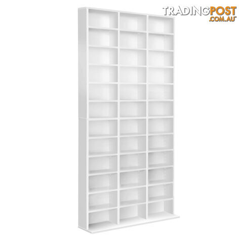 Adjustable CD DVD Book Storage Shelf White