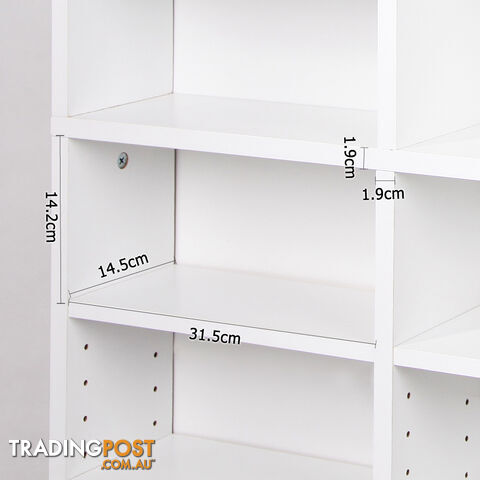 Adjustable CD DVD Book Storage Shelf White