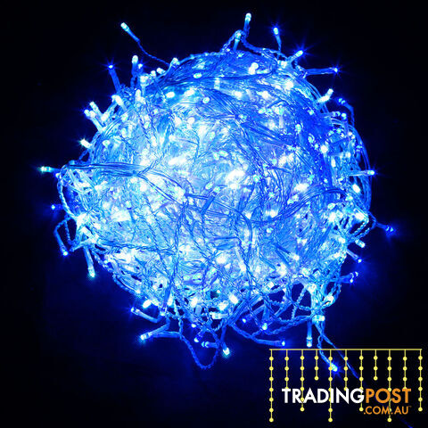 800 LED Christmas Icicle Light w/ 8 Function Controller Blue White