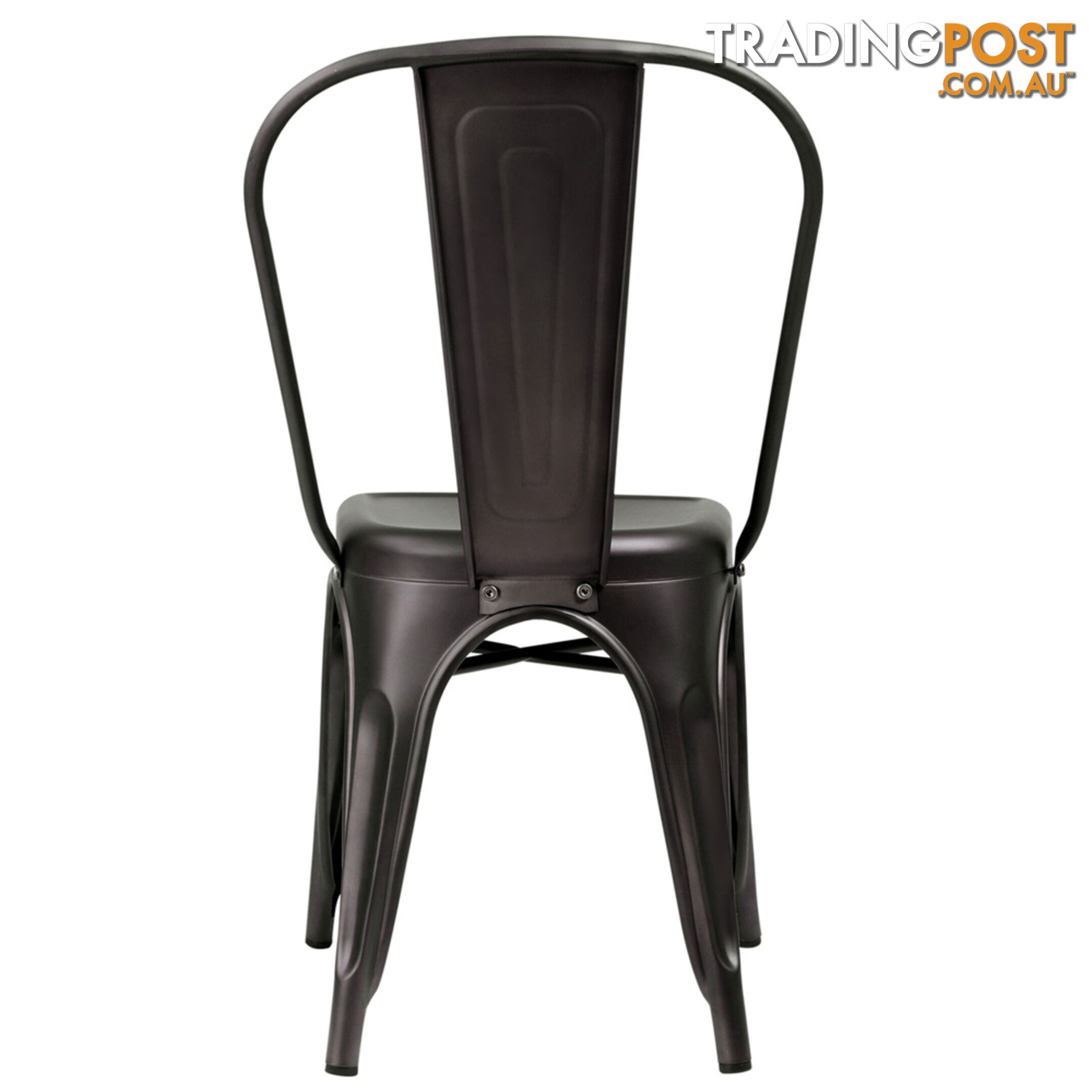 Set of 4 Replica Tolix Dining Chair Steel Charcoal Brown