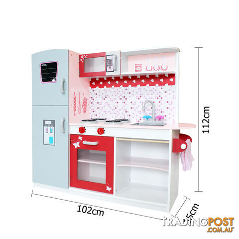 Children Wooden Kitchen Play Set w/ Fridge Pink - photo 2 of 8