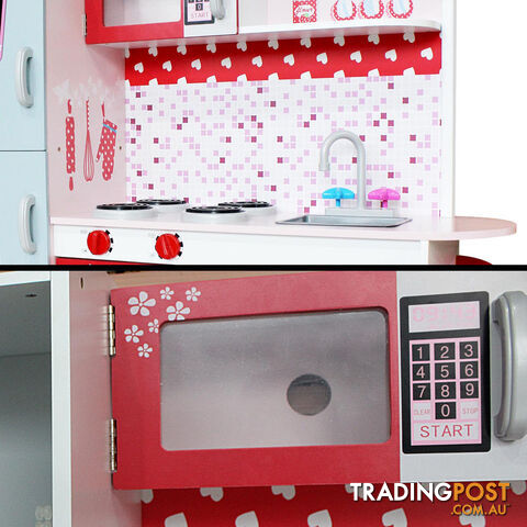 Children Wooden Kitchen Play Set w/ Fridge Pink - photo 4 of 8