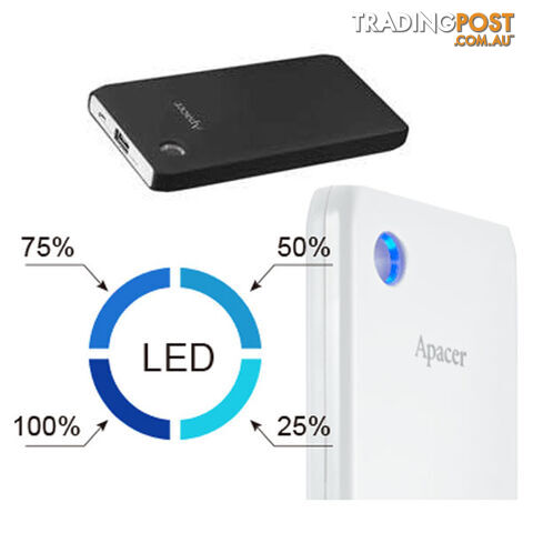 APACER DELUXE PORTABLE POWERBANK 10000MAH BLACK COLOR ( B515 BLACK )